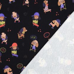 Baumwolljersey Digital Hunde Sport - nachtblau