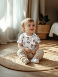 Baumwolljersey Digital Hunde Sport - nachtblau