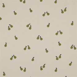 Baumwolljersey Bio~Organic Birnen - cremebeige