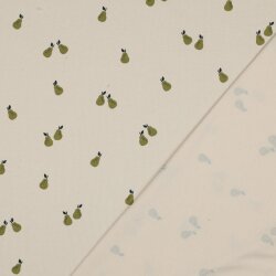 Baumwolljersey Bio~Organic Birnen - cremebeige