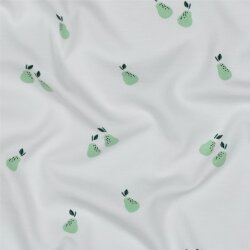 Baumwolljersey Bio~Organic Birnen - weiß