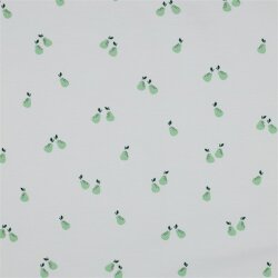 Baumwolljersey Bio~Organic Birnen - weiß