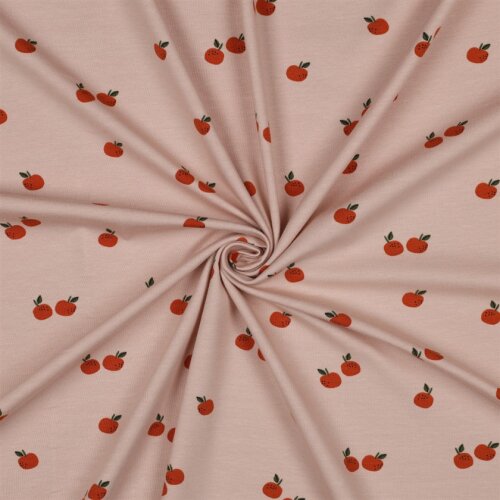 Baumwolljersey Bio~Organic Orangen - perlrosa