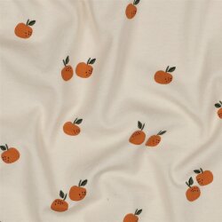 Baumwolljersey Bio~Organic Orangen - cremebeige