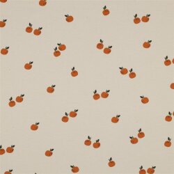 Baumwolljersey Bio~Organic Orangen - cremebeige
