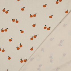 Baumwolljersey Bio~Organic Orangen - cremebeige