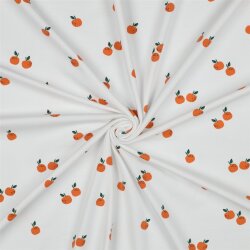 Baumwolljersey Bio~Organic Orangen - weiß