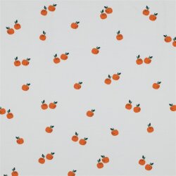 Baumwolljersey Bio~Organic Orangen - weiß