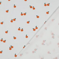 Baumwolljersey Bio~Organic Orangen - weiß