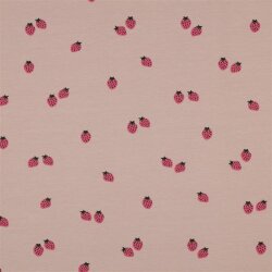 Baumwolljersey Bio~Organic Erdbeeren - perlrosa
