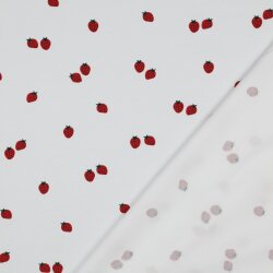 Baumwolljersey Bio~Organic Erdbeeren - weiß