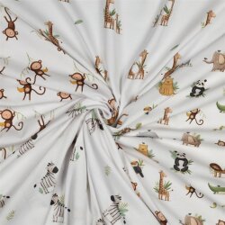 Baumwolljersey Organic Digital Giraffen - weiß