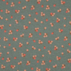 Baumwolljersey Mini Blumenstrauß - salbei meliert
