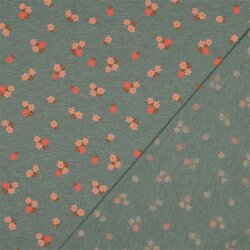 Baumwolljersey Mini Blumenstrauß - salbei meliert