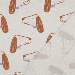 Baumwolljersey Hunde - creme meliert