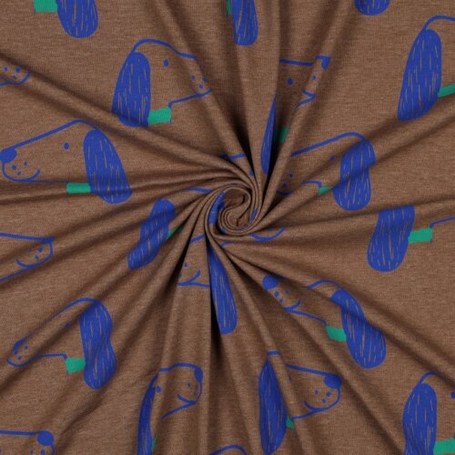 Baumwolljersey Hunde - kamelbraun meliert