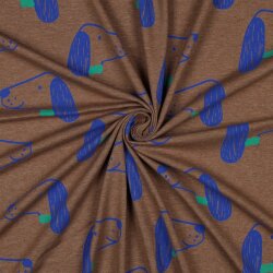 Baumwolljersey Hunde - kamelbraun meliert