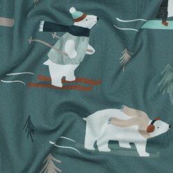 French Terry Digital Winter Tiere - salbei