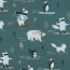 French Terry Digital Winter Tiere - salbei