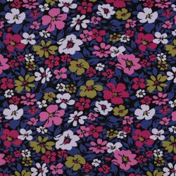 French Terry Blüten - schwarz/blau
