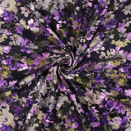 Ganzjahressweat Digital Blumen Kunst - lila