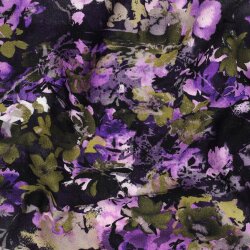 Ganzjahressweat Digital Blumen Kunst - lila