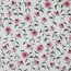 Musselin Organic Digital rosa Blumen - weiß