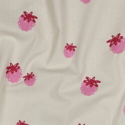 Baumwollpopeline Bio~Organic Brombeeren - natur/pink