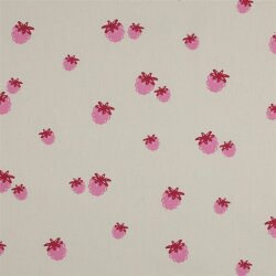 Baumwollpopeline Bio~Organic Brombeeren - natur/pink