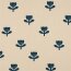 Rippenjersey Bio~Organic Blumen - natur/petrol