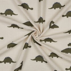 Musselin BIO~Organic Dinos - natur/oliv