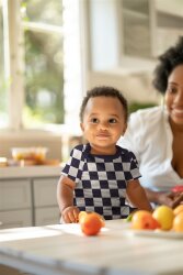 Baumwolljersey  Bio~Organic Schachbrettmuster - natur/schwarz