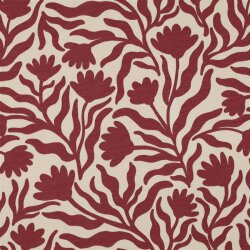 Ganzjahressweat Blumenranken - natur/dunkelweinrot