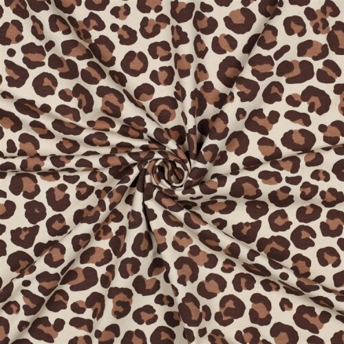 Ganzjahressweat Leotupfen  - cremebeige/braun