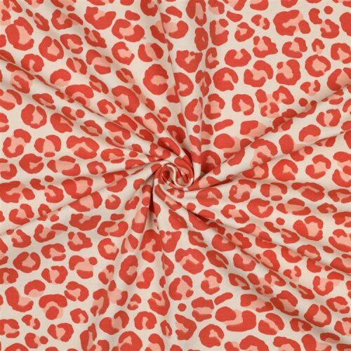 Ganzjahressweat Leotupfen  - cremebeige/orange