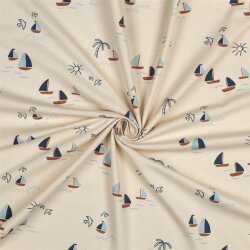 Baumwolljersey  Bio~Organic Segelboote - natur