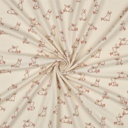 Baumwolljersey  Bio~Organic Hasen - natur