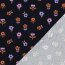 Waffeljersey bunte Blumen - dunkelblau
