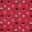 Waffeljersey bunte Blumen - dunkelrot