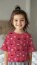 Waffeljersey bunte Blumen - dunkelrot