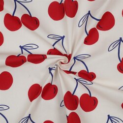 Beschichtete Baumwolle Kirschen - creme