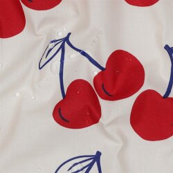 Beschichtete Baumwolle Kirschen - creme