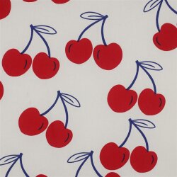 Beschichtete Baumwolle Kirschen - creme