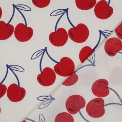 Beschichtete Baumwolle Kirschen - creme