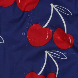 Beschichtete Baumwolle Kirschen - blau