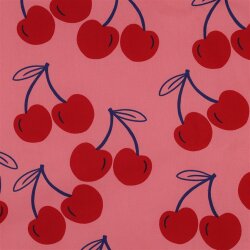 Beschichtete Baumwolle Kirschen - pink