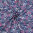 Beschichtete Baumwolle Blumen - jeansblau