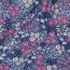 Beschichtete Baumwolle Blumen - jeansblau