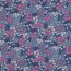 Beschichtete Baumwolle Blumen - jeansblau