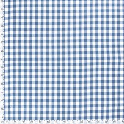 Baumwollpopeline garngefärbt Vichy Karo 18mm - indigo